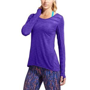 Athleta Top Kettlebella Long Sleeve Thumbholes Mesh Back